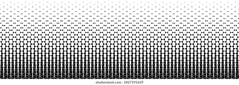Semitono negro horizontal de diseño de triángulo para patrón y fondo.