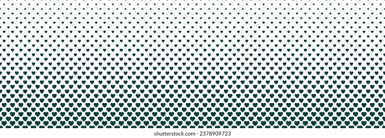 Horizontal black heart shape design on white for pattern and background, Christmas background