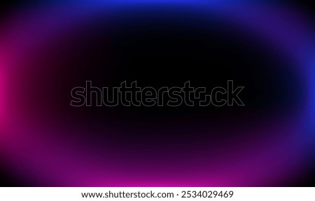 Horizontal black and purple blue abstract background in neon colors. Gradient vector dark background with neon gradient. Background for flyer, banner, cover, poster.