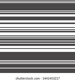 Horizontal black stripes seamless pattern. Ratio between black and white is 62%:38%, that is 1.6 Fibonacci ratio (the golden number)
