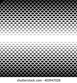 Horizontal black and white abstract square pattern design
