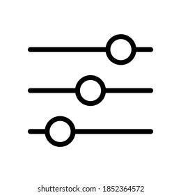 Horizontal black and white adjustment button icon vector illustration. Adjustment music line vector icon.