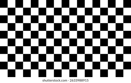 horizontal black and white checked sport or racing flag for background and design
