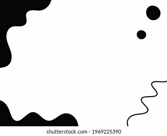 Horizontal black and white design template. Modern minimalistic background. Drawn by hand. Abstract vector illustration.