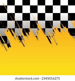 Horizontal black and white sport flags silhouettes for start and finish grunge lines