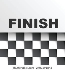 Horizontal black and white sport flags silhouettes for start and finish lines