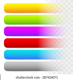 Horizontal blank button, banner backgrounds. Set of more colors. Web, print design elements. Vector.