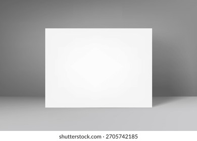 Horizontal blank frame with shaow. 3d vector mockup