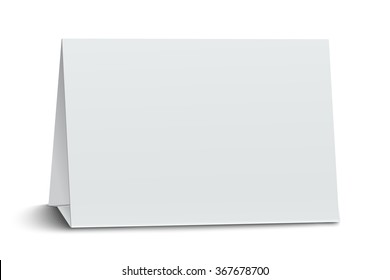 Horizontal Blank Paper Table Card Isolated On White Background