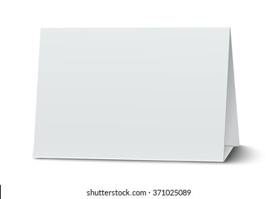 Horizontal Blank Paper Table Card Isolated On White Background