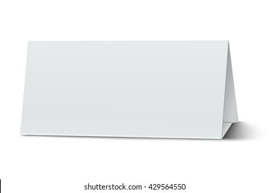 Horizontal blank paper table card isolated