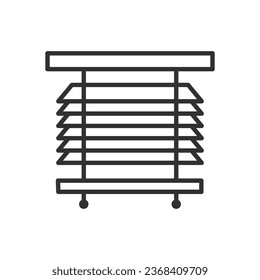 Horizontal blinds, linear icon. Line with editable stroke