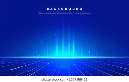Horizontal blue abstract science and technology background illustration