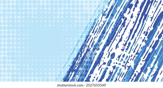 Fundo azul horizontal com textura grunge. Resumo grunge azul
