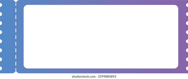 Horizontal Blue Purple Gradient Voucher with White Rectangle Rounded