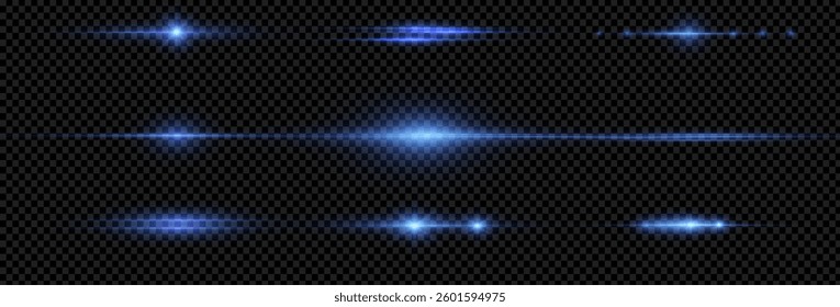 Horizontal blue rays of light
