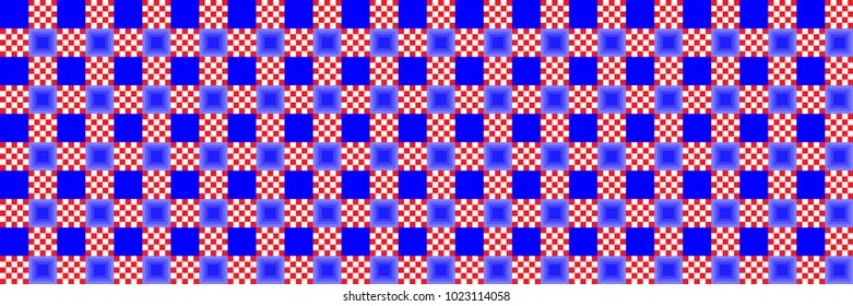 horizontal blue and red square checked pattern for background and design,vector illustration.