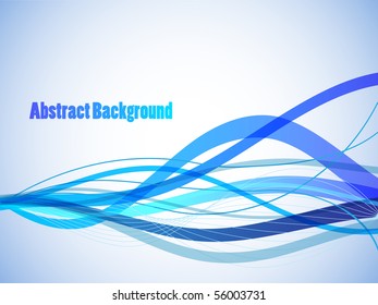 Horizontal blue wavy stripes background.