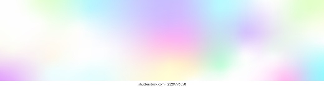 Horizontal unscharfer, heller Hintergrund. Mehrfarbige Farbverlauf-pastellfarben violett, rosa und blau. Vektorgrafik von leuchtenden Flusspunkten.
