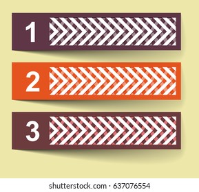 Horizontal bookmarks from paper art style