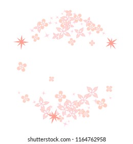 Horizontal border from Confetti Flowers Isolated. Scattered floral elements. Abstract Confetti Background  for holiday decorations, paper packaging, textile  design, covers.