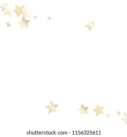Horizontal border from confetti stars.  Isolated gradient celestial elements. Pearl nacre glitter. Iridescent festive  celebration vector  template for celebration decorations, packaging.