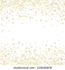 Horizontal border from confetti stars.  Isolated gradient celestial elements. Pearl nacre shine. Iridescent festive  celebration vector  template for celebration decorations, packaging.