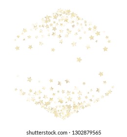 Horizontal border from confetti stars.  Isolated gradient stellar elements. Pearl nacre gloss. Iridescent festive  celebration vector  template for celebration decorations, packaging.
