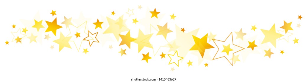 Horizontal Border Different Golden And Yellow Stars