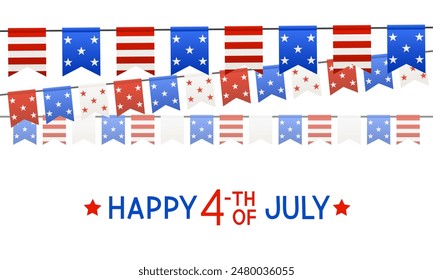 Horizontal border with flags for Independence day holiday design