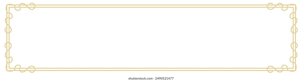horizontal border golden frame Name label border, vintage corner