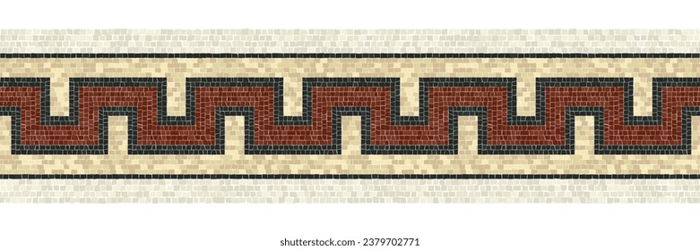 Baldosas de mosaico de borde horizontal, patrón vectorial