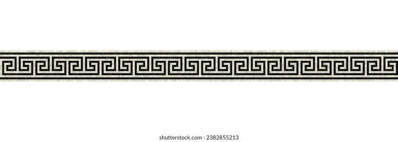 Horizontal border mosaic tiles, vector pattern