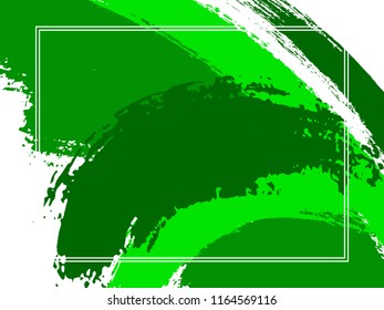 Horizontal border with paint brush strokes background.  Advert design template for card. Vector border rectangular frame with colorful painted ink brushstrokes watercolor texture.