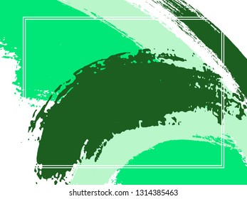 Horizontal border with paint brush strokes background.  Trendy design template for card. Vector border rectangular frame with colorful painted ink brushstrokes backdrop, watercolor texture.