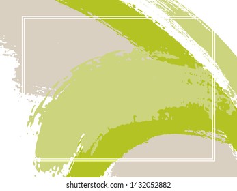 Horizontal border with paint brush strokes background. Textured design template for card. Vector border rectangular frame with colorful painted ink brushstrokes backdrop, watercolor texture.