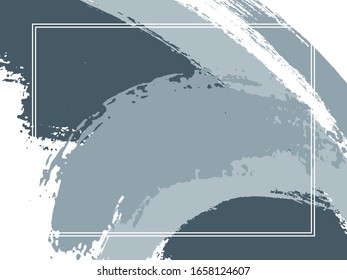 Horizontal border with paint brush strokes background.  Elegant design template for card. Vector border rectangular frame with colorful painted ink brushstrokes watercolor texture.