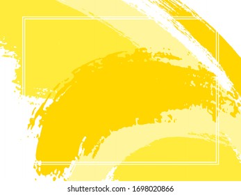 Horizontal border with paint brush strokes background.  Trendy design template for card. Vector border rectangular frame with colorful painted ink brushstrokes backdrop, watercolor texture.