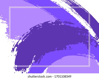 Borde horizontal con el fondo de trazos de pincel.  Plantilla de diseño de moda para tarjeta. Borde vectorial marco rectangular con coloridos pinceles de color rosa de fondo, textura acuarela.
