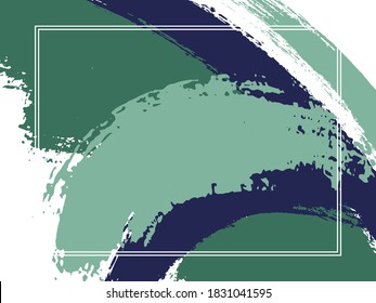Borde horizontal con pincel de pintura traza el fondo.  Elegante plantilla de diseño para tarjeta. Borde vectorial marco rectangular con pinceles de tinta pintada de color textura acuarela.