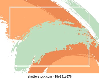 Horizontale Grenze mit Farbpinselstrich, hintergrund.  Design-Vorlage für Line-Art für Karten. rechteckiger Rahmen mit Vektorrahmen und farbenprächtigen Pinselstrichen.