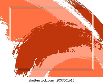 Borde horizontal con pincel de pintura traza el fondo.  Plantilla de diseño con problemas para la tarjeta. Borde vectorial marco rectangular con pinceles de tinta pintada de color textura acuarela.