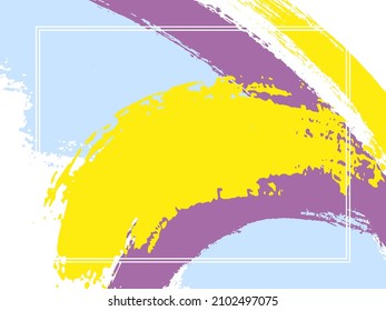Horizontale Grenze mit Farbpinselstrich, hintergrund.  Moderne Design-Vorlage für die Karte. rechteckiger Rahmen mit Vektorrahmen und farbenprächtigen Pinselstrichen.