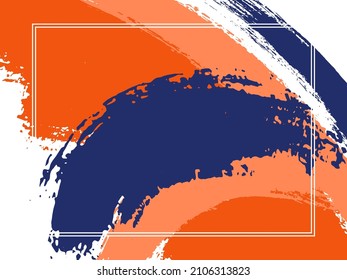 Horizontale Grenze mit Farbpinselstrich, hintergrund.  Stilvolle Design-Vorlage für die Karte. rechteckiger Rahmen mit Vektorrahmen und farbenprächtigen Pinselstrichen.