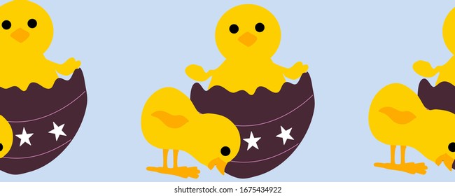 horizontal border with purple easter egg and bunny, perfect to use on the web or in print