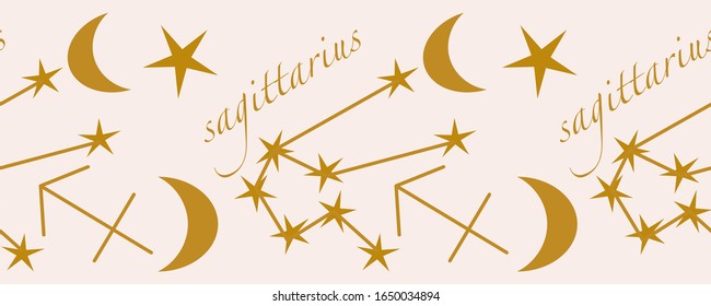 horizontal border with sagittarius elements,perfect to use on the web or in print