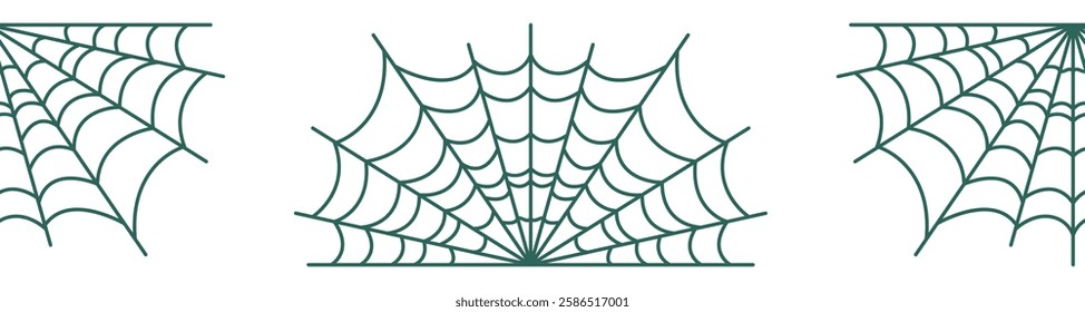 Horizontal border, set Magic and heavens seamless pattern, with magical elements Symbols of witchcraft theme
