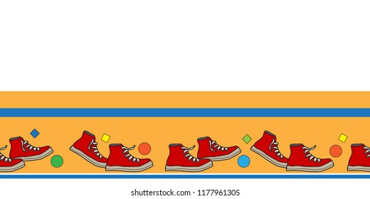 horizontal border shoes repeatable kids footwear banner