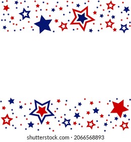 Horizontal border for the text of American stars on a white background