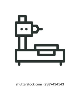 Horizontal boring machine isolated icon, horizontal boring mill vector icon with editable stroke